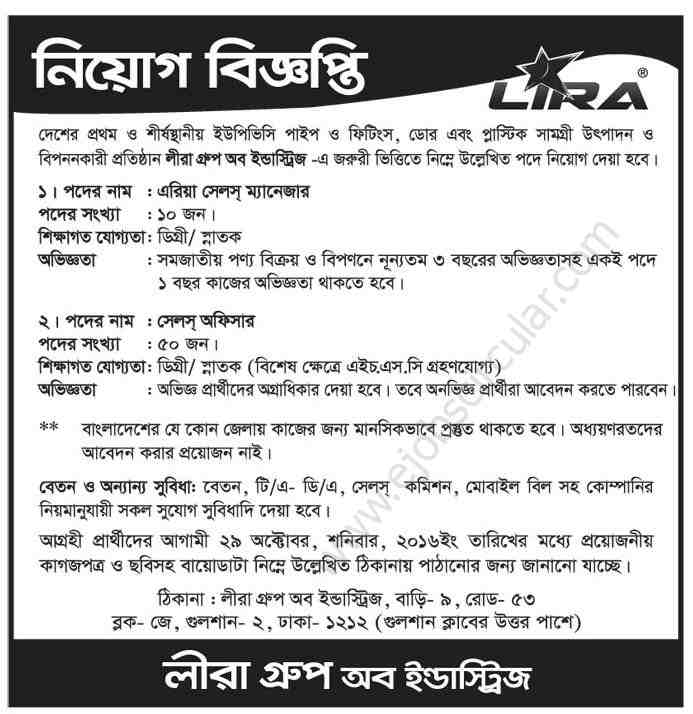 Lira Group of Industries Job Circular